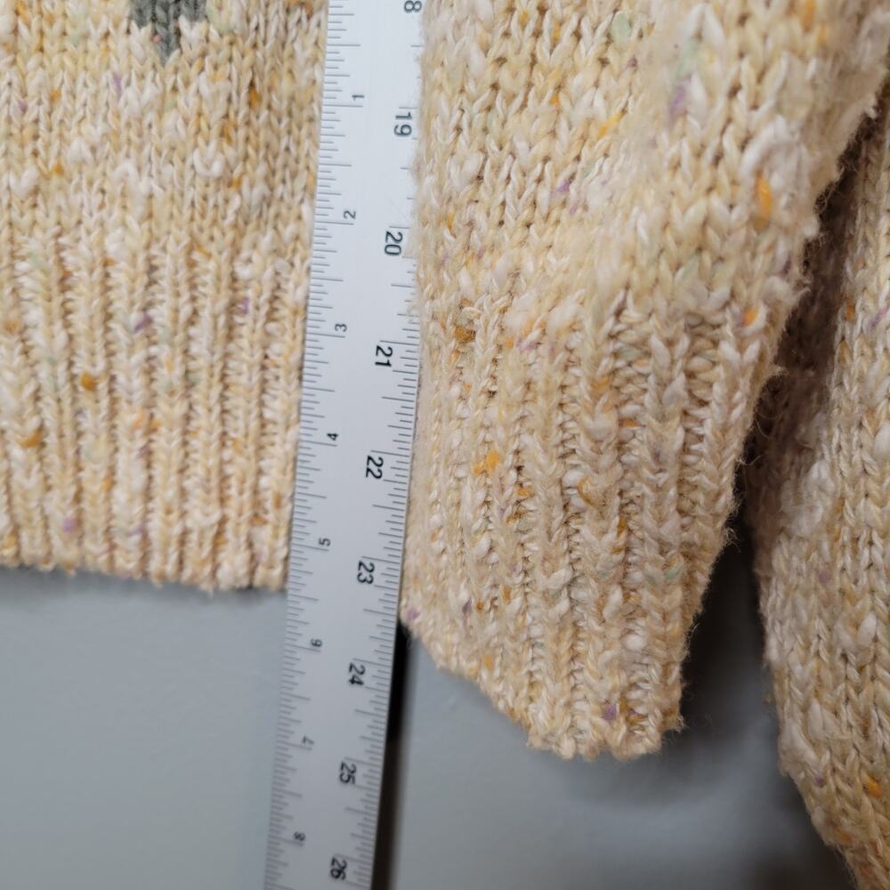 Vintage LizSport Sweater Women's Size‎ L Beige Cotton Cowl 80s 90s Preppy - Picture 9 of 10
